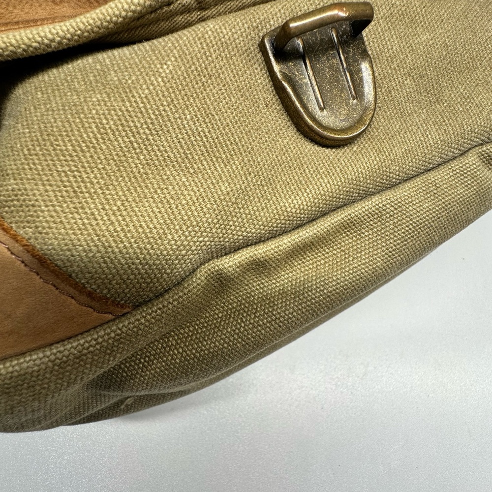 LL BEAN Vintage 90’s Canvas Leather Trim Crossbody Bag - Picture 12 of 14